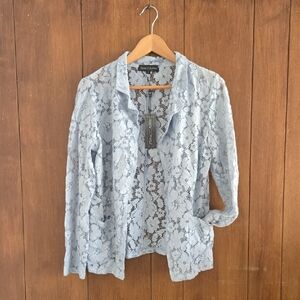 Light Blue Lace Women Top